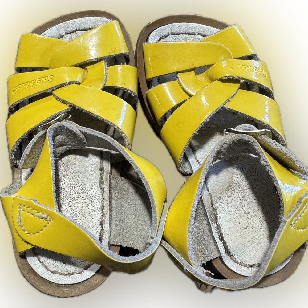 Salt Water Sandals by Hoy Yellow Strappy Sandals